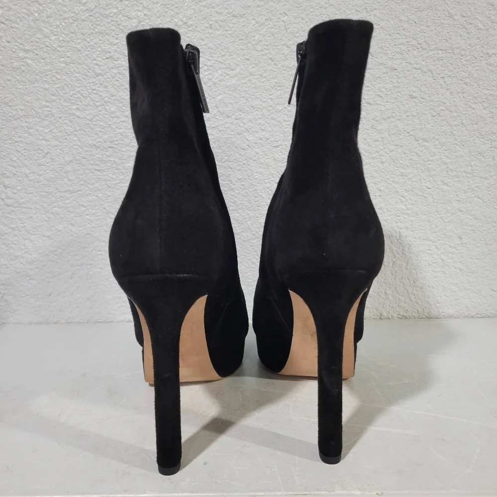 Veronica Beard Dali Black Suede Platform Ankle Boots Size 8 New - Picture 8 of 11